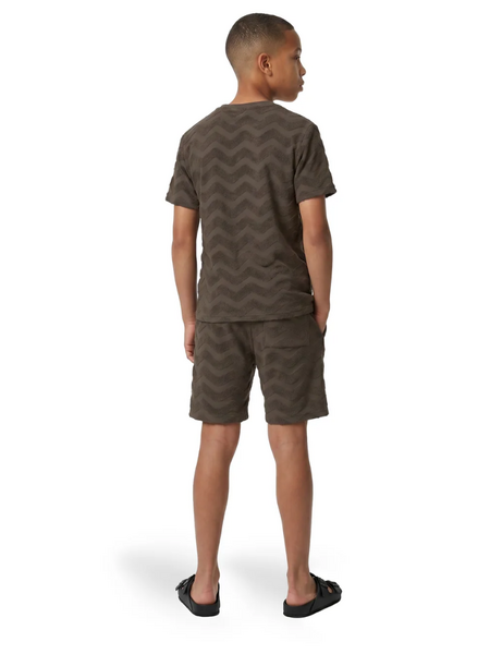 Malelions Kids Jacquard Wavy Towel Shorts - Dark Brown Malelions Malelions Kids Jacquard Wavy Towel Shorts - Dark Brown