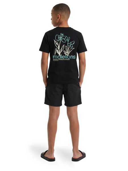Malelions Kids Relaxed Botanical T- Shirt - Black