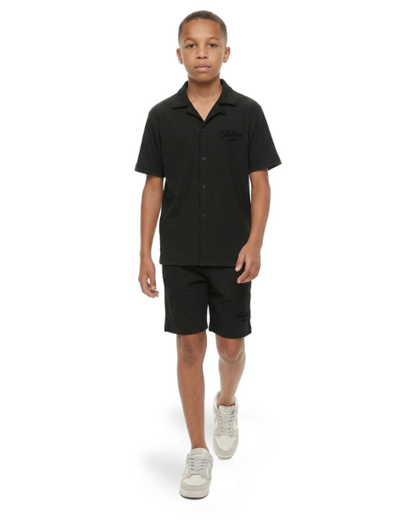 Malelions Kids Ribbed Script Shirt - Black