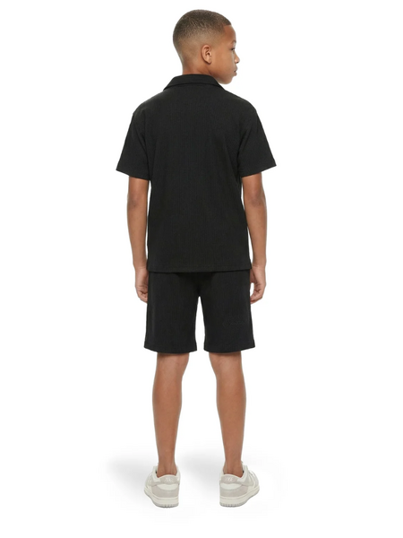 Malelions Kids Ribbed Script Short - Black Malelions Malelions Kids Ribbed Script Short - Black