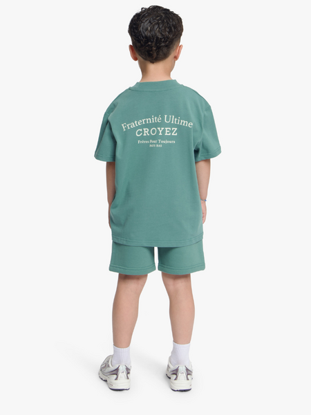 Croyez Croyez Mini Fraternité Shorts - Green/Off-White