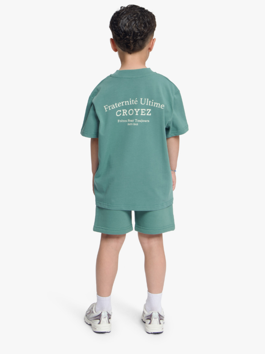 Croyez Croyez Mini Fraternité Short Combi-Set - Green/Off-White