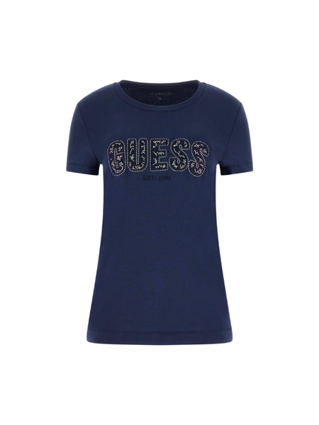 Guess Guess CN SS Logo Lace Tee - Blackened Blue