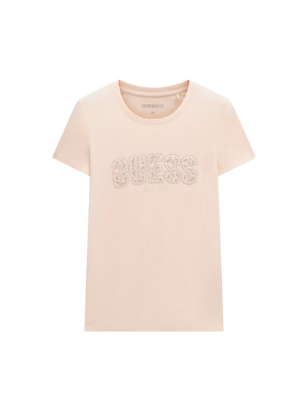 Guess Guess CN SS Logo Lace Tee - Cosmic Vanilla