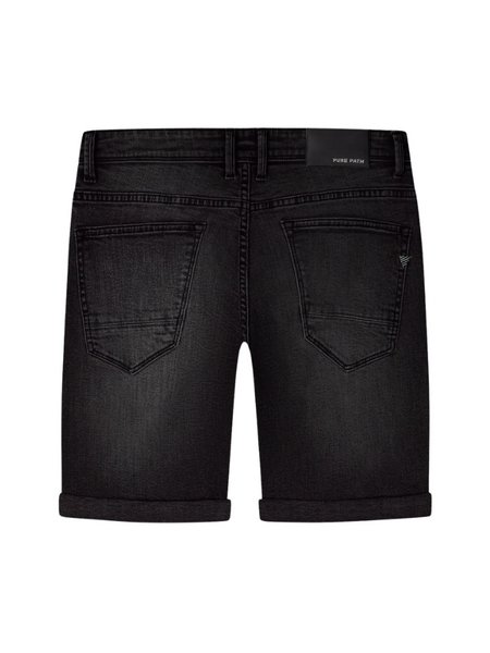 Pure Path Pure Path The Steve Skinny Fit Short - Denim Dark Grey