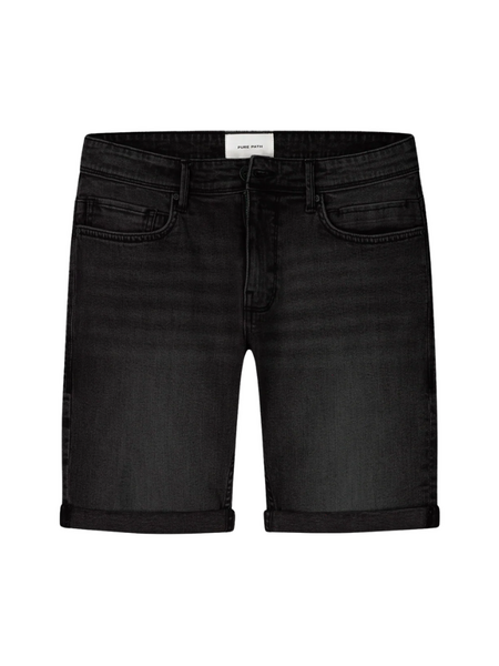 Pure Path Pure Path The Steve Skinny Fit Short - Denim Dark Grey
