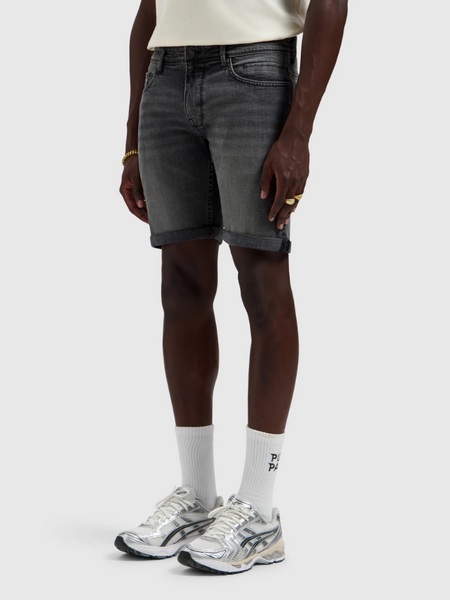 Pure Path The Steve Skinny Fit Short - Denim Dark Grey