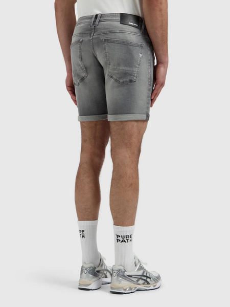 Pure Path Pure Path The Steve Skinny Fit Short - Denim Mid Grey