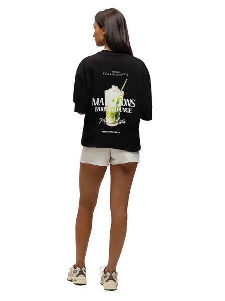 Malelions Women Barista Lounge Oversized T-Shirt - Black