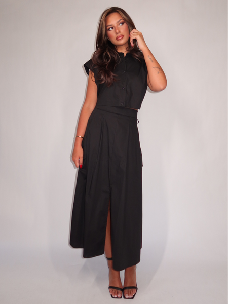 Rinascimento Rinascimento Gonna Piegoni Tela Skirt - Nero