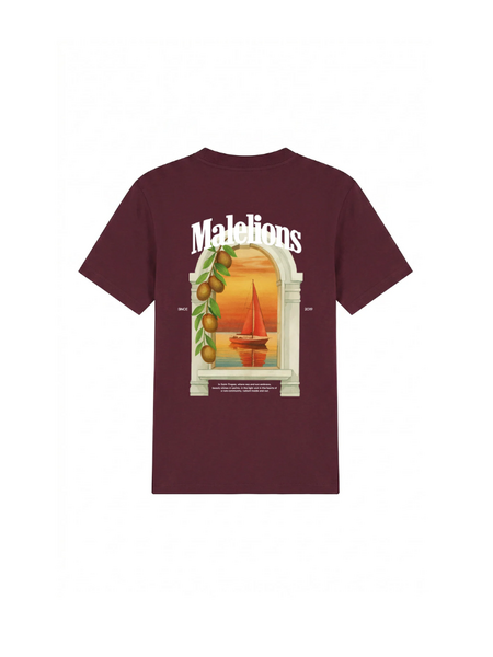 Malelions Malelions Yacht Window T-Shirt - Burgundy