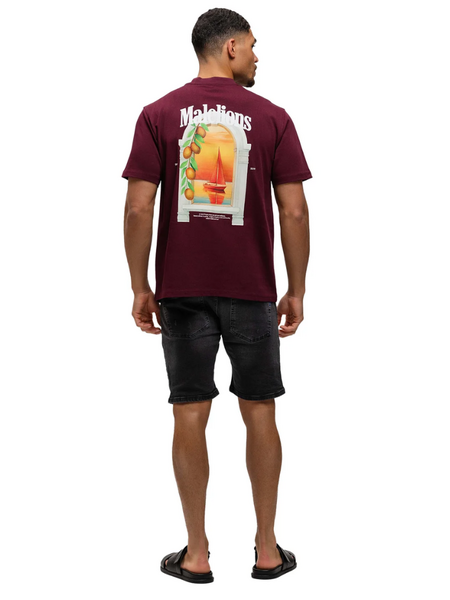 Malelions Malelions Yacht Window T-Shirt - Burgundy