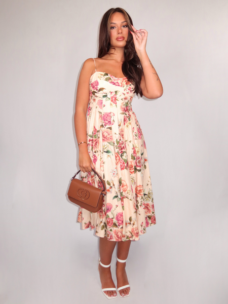 Guess Guess SL Bria Linen Dress - Cosmic Peony Print