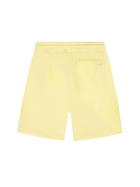 Croyez Croyez Initial Flower Shorts - Butter Yellow