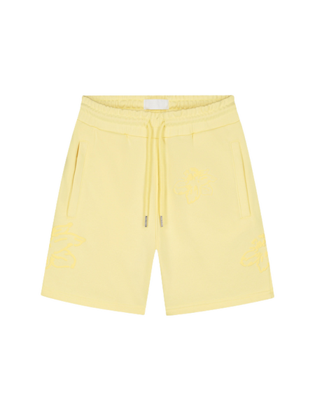 Croyez Initial Flower Shorts - Butter Yellow