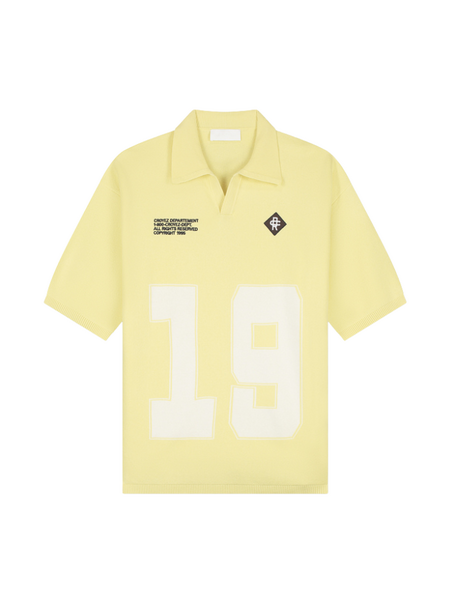 Croyez Nombre Knit Polo - Butter Yellow
