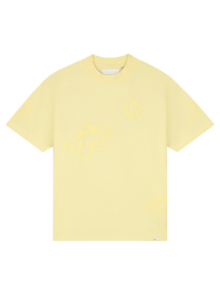 Croyez Initial Flower T-Shirt - Butter Yellow