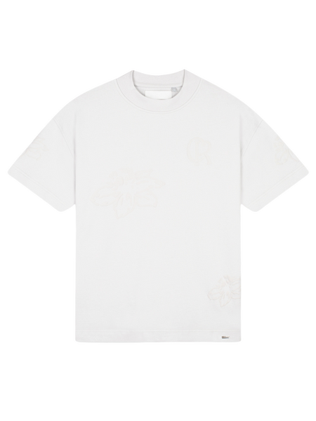 Croyez Croyez Initial Flower T-Shirt - Light Grey