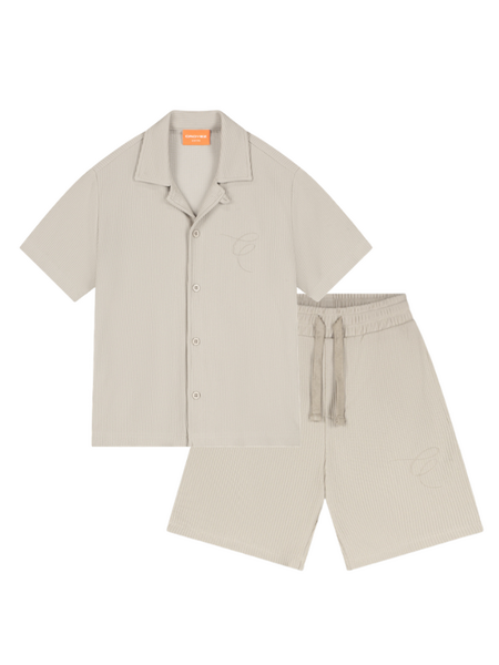 Croyez Mini Ribbed Combi-Set - Beige