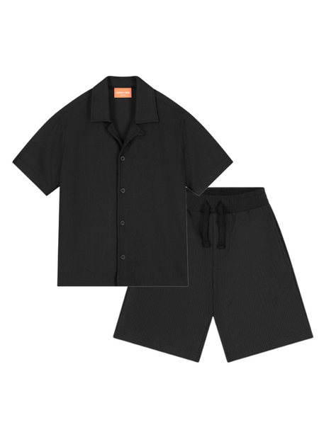 Croyez Mini Ribbed Combi-Set - Black