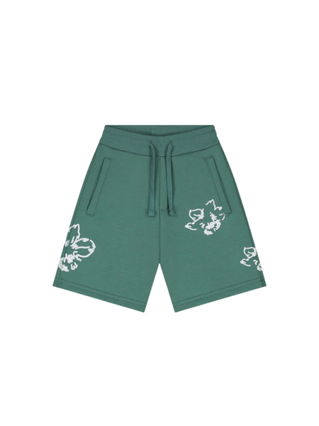 Croyez Croyez Mini Initial Flower Shorts - Green/Off-White