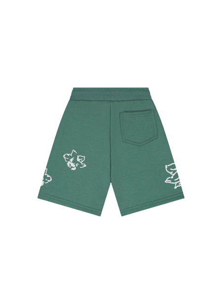 Croyez Croyez Mini Initial Flower Shorts - Green/Off-White