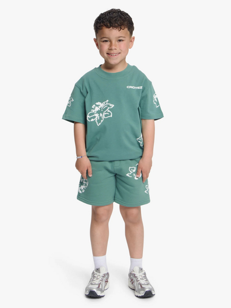 Croyez Mini Initial Flower Combi-Set - Green/Off-White