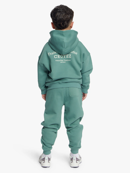 Croyez Croyez Mini Fraternité Zip Hoodie - Green/Off-White