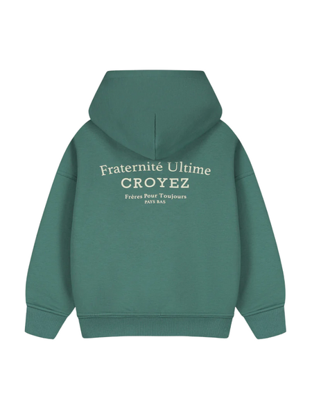 Croyez Croyez Mini Fraternité Zip Hoodie - Green/Off-White