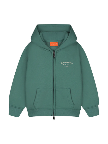 Croyez Croyez Mini Fraternité Zip Hoodie - Green/Off-White