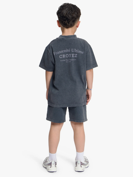 Croyez Mini Fraternité T-Shirt - Acid Wash/White