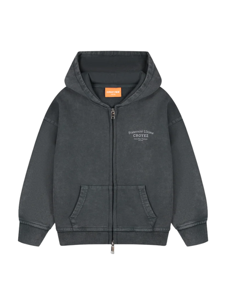 Croyez Croyez Mini Fraternité Zip Hoodie - Acid Wash/White