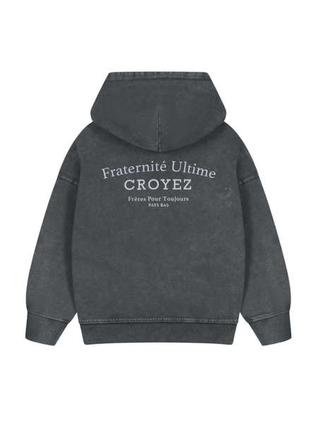 Croyez Croyez Mini Fraternité Zip Hoodie - Acid Wash/White