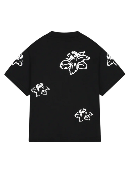 Croyez Croyez Mini Initial Flower T-Shirt - Black/White