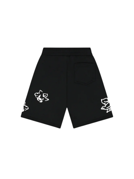 Croyez Croyez Mini Initial Flower Shorts - Black/White