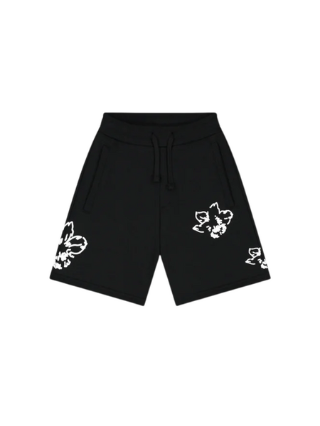 Croyez Croyez Mini Initial Flower Shorts - Black/White