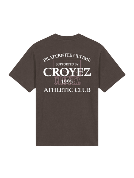 Croyez Women Overlay Fraternite T-Shirt - Washed Brown