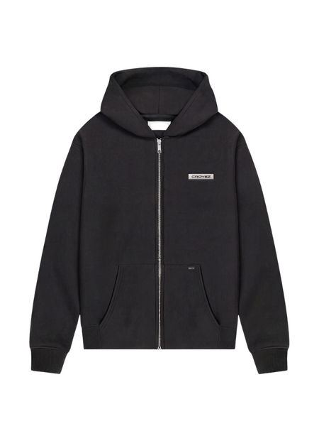 Croyez Etiquette Zip Hoodie - Vintage Black