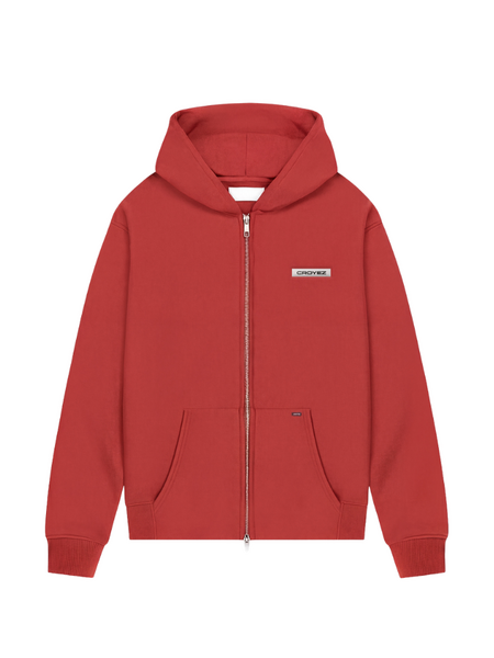 Croyez Croyez Etiquette Zip Hoodie - Red