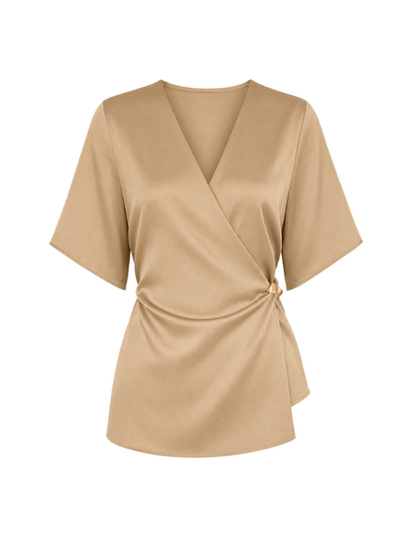 Nikkie Nikkie Ribe Wrap Top - Tanin