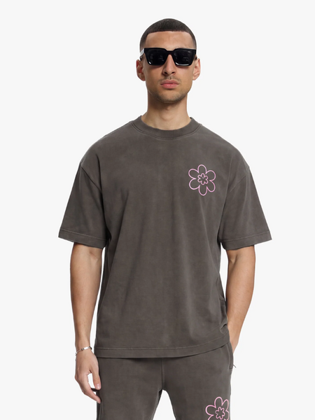 Croyez Contour De La Fleur T-Shirt - Washed Brown Croyez Croyez Contour De La Fleur T-Shirt - Washed Brown