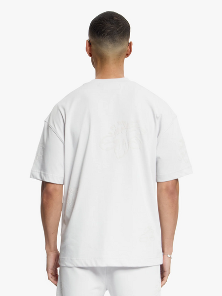 Croyez Croyez Initial Flower T-Shirt - Light Grey