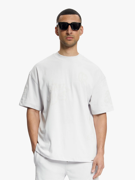Croyez Initial Flower T-Shirt - Light Grey