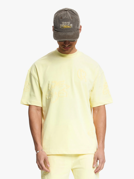 Croyez Initial Flower T-Shirt - Butter Yellow