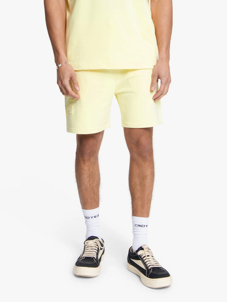 Croyez Initial Flower Shorts - Butter Yellow
