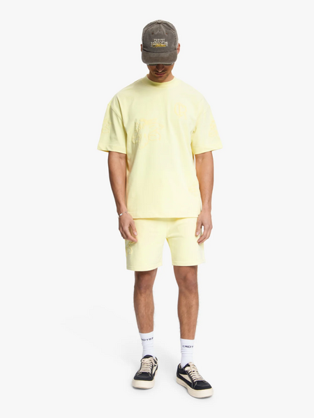 Croyez Croyez Initial Flower Shorts - Butter Yellow