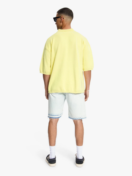 Croyez Nombre Knit Polo - Butter Yellow Croyez Croyez Nombre Knit Polo - Butter Yellow