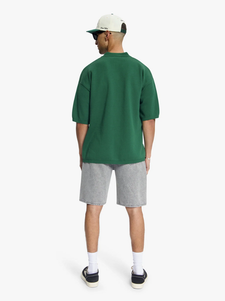 Croyez Nombre Knit Polo - Forest Green Croyez Croyez Nombre Knit Polo - Forest Green