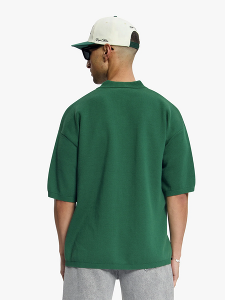 Croyez Nombre Knit Polo - Forest Green Croyez Croyez Nombre Knit Polo - Forest Green
