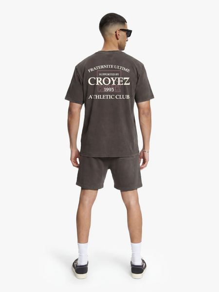 Croyez Croyez Overlay Fraternite T-Shirt - Washed Brown